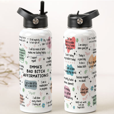My Bad B*Tch Affirmations - Gifts For Daughter, Friends, Sister, For Me Gift - Personalized Stainless Steel Water Bottle