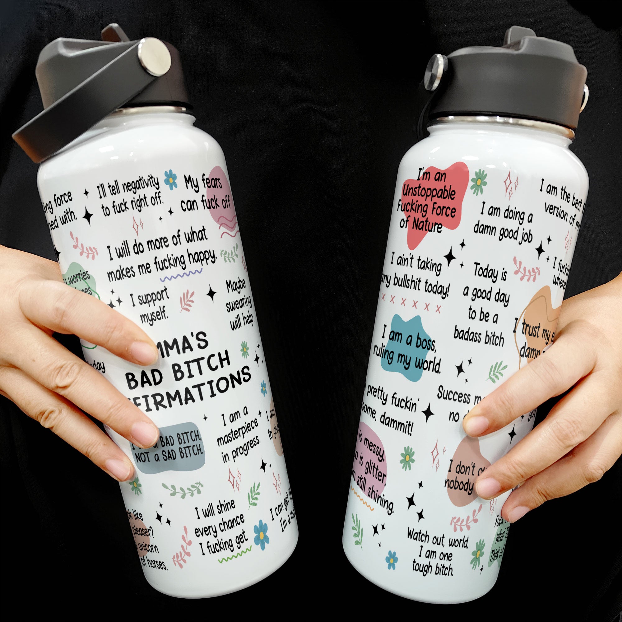 My Bad B*Tch Affirmations - Gifts For Daughter, Friends, Sister, For Me Gift - Personalized Stainless Steel Water Bottle