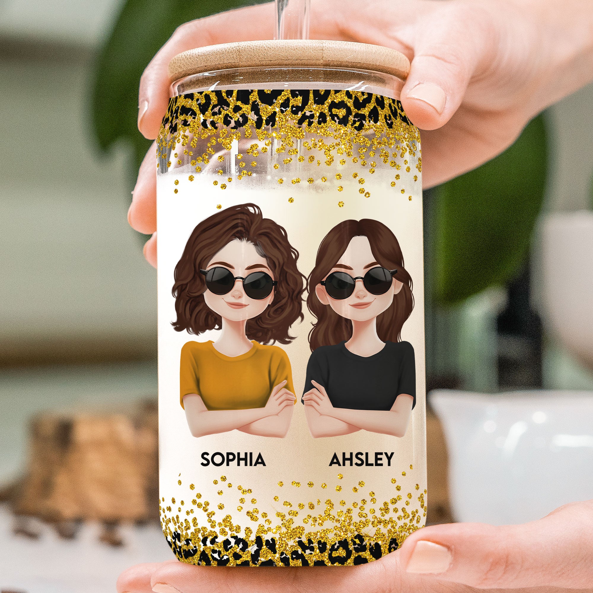 My Badass Bestie - New Version - Personalized Clear Glass Cup
