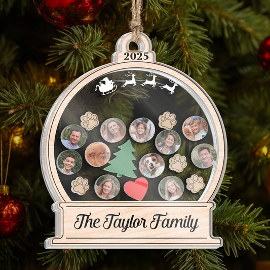 My Big Family Christmas Ornament - Personalized 3 Layered Christmas Shaker Ornament