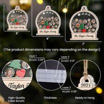 My Big Family Christmas Ornament - Personalized 3 Layered Christmas Shaker Ornament