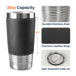 My Bond With You Will Never End - Personalized 20oz Leather Wrapped Tumbler