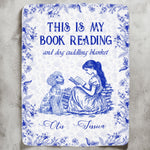 My Book Reading And Dog Cuddling Toile De Jouy Chinoiseries - Personalized Blanket