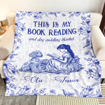 My Book Reading And Dog Cuddling Toile De Jouy Chinoiseries - Personalized Blanket