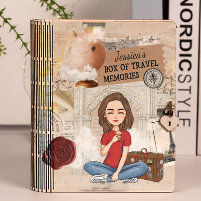 My Box Of Travel Memories - Personalized Wooden Book Box