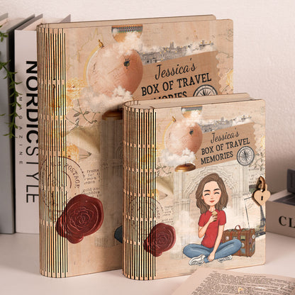My Box Of Travel Memories - Personalized Wooden Book Box