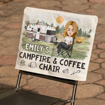 My Campfire And Coffee Chair - Personalized Folding Chair Cover