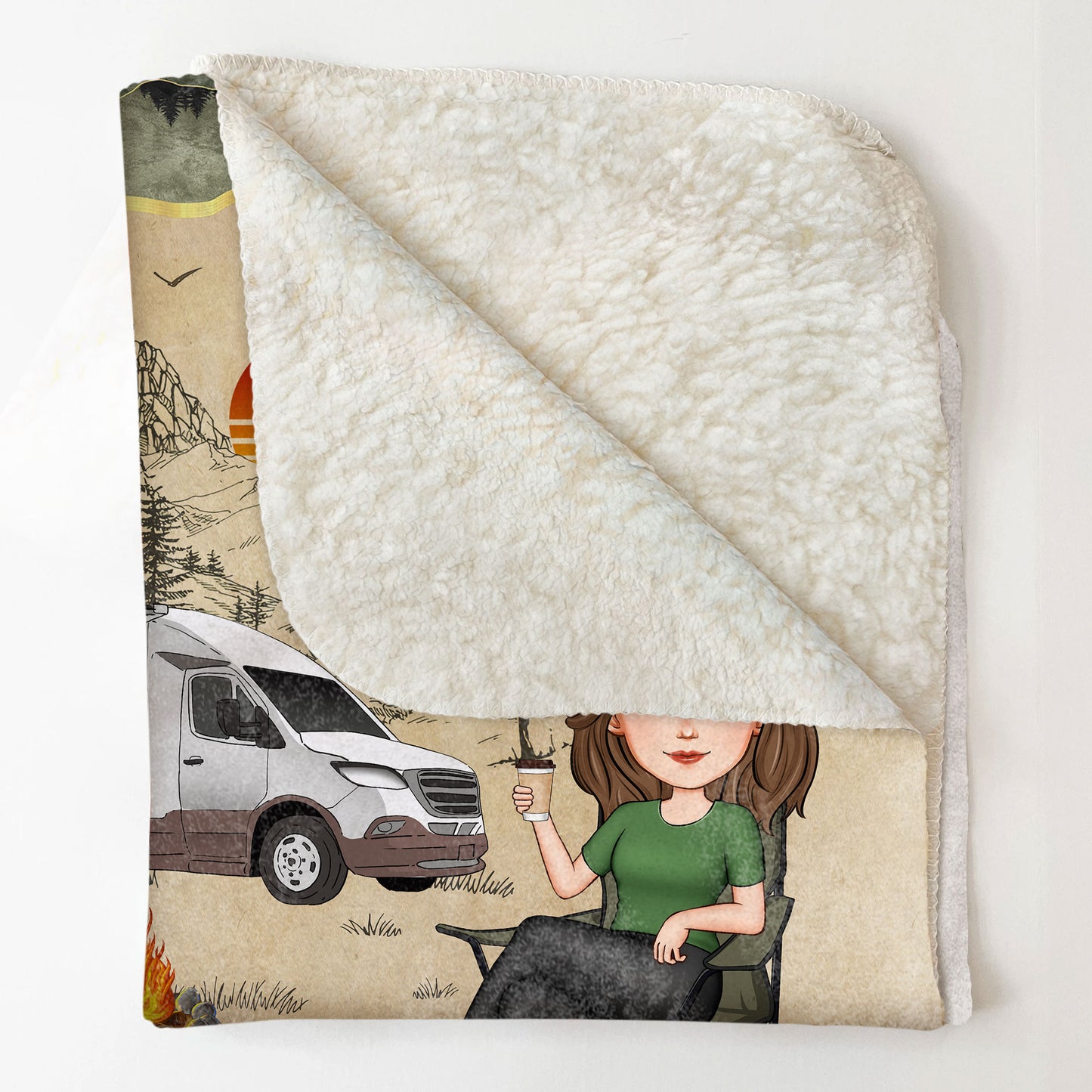 My Campfire And Coffee Blanket - Personalized Blanket