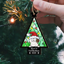 My Cat First Christmas - Personalized Suncatcher Ornament