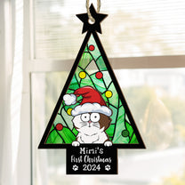 My Cat First Christmas - Personalized Suncatcher Ornament