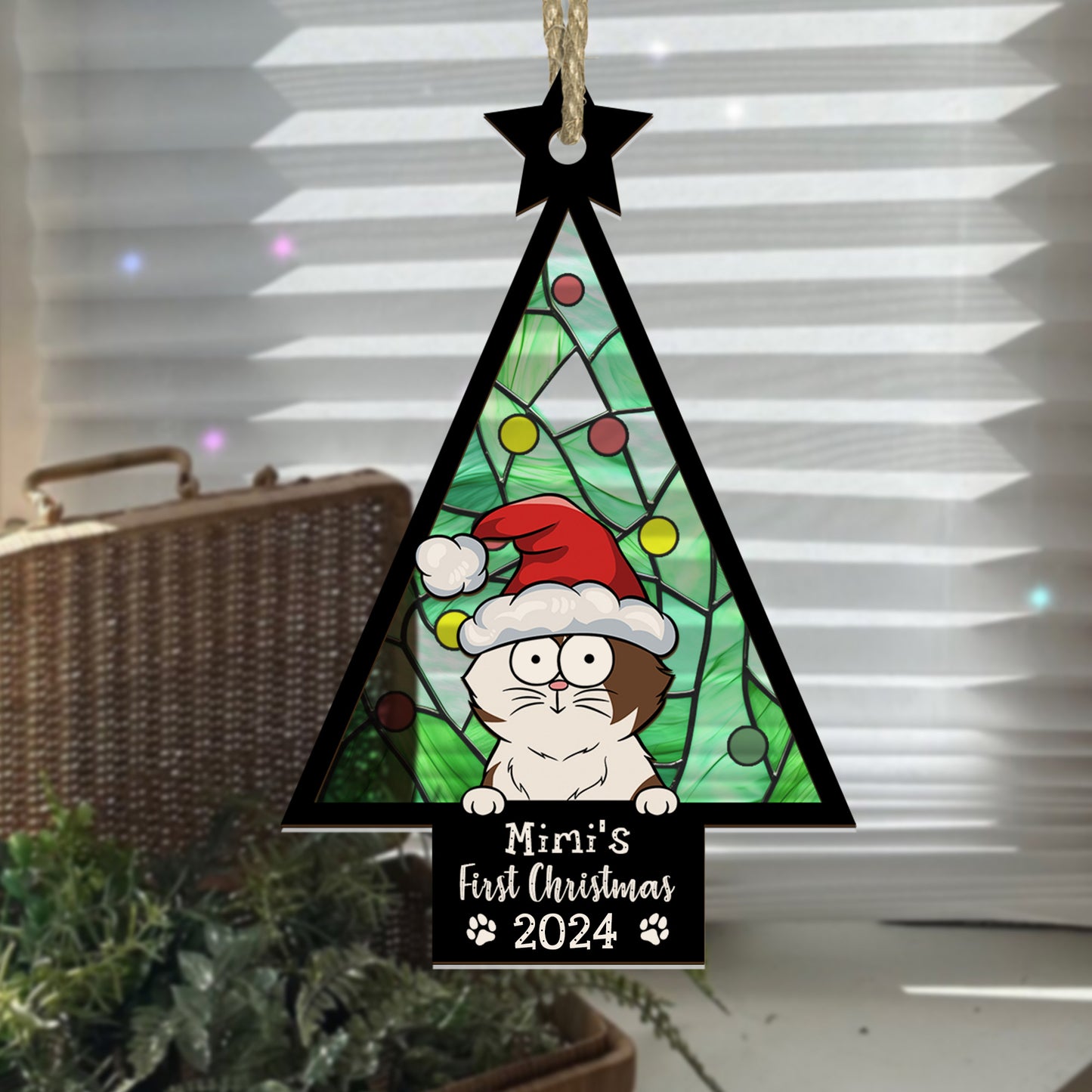 My Cat First Christmas - Personalized Suncatcher Ornament