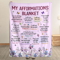 My Christian Affirmation Birth Flower - Personalized Blanket