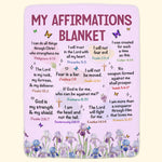 My Christian Affirmation Birth Flower - Personalized Blanket