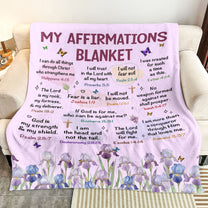 My Christian Affirmation Birth Flower - Personalized Blanket