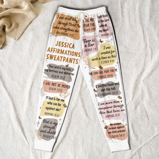 My Christian Bible Verse Affirmations - Gifts For Daughter, Women - Personalized Sweatpants