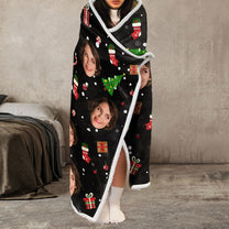 My Christmas Movie Watching Blanket - Personalized Photo Wearable Blanket Hoodie