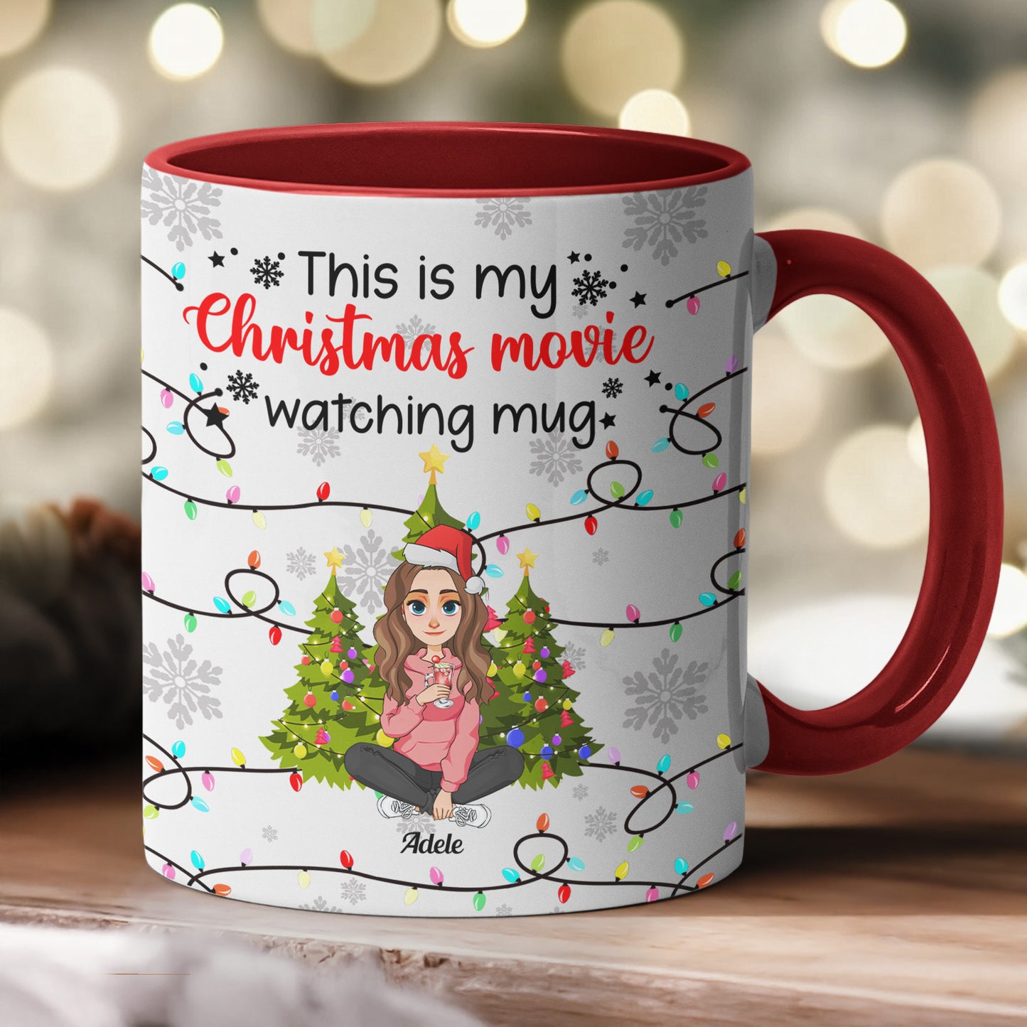 My Christmas Movie Watching Mug - Personalized Accent Mug