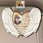 My Dad/ Mom/ Grandpa Is My Guardian Angel - Personalized Wooden Photo Car Visor Clip