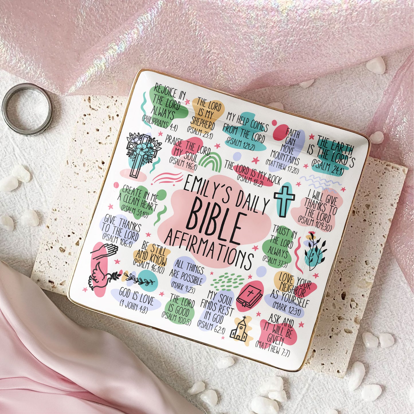 My Daily Bible Affirmations - Personalized Jewelry Dish