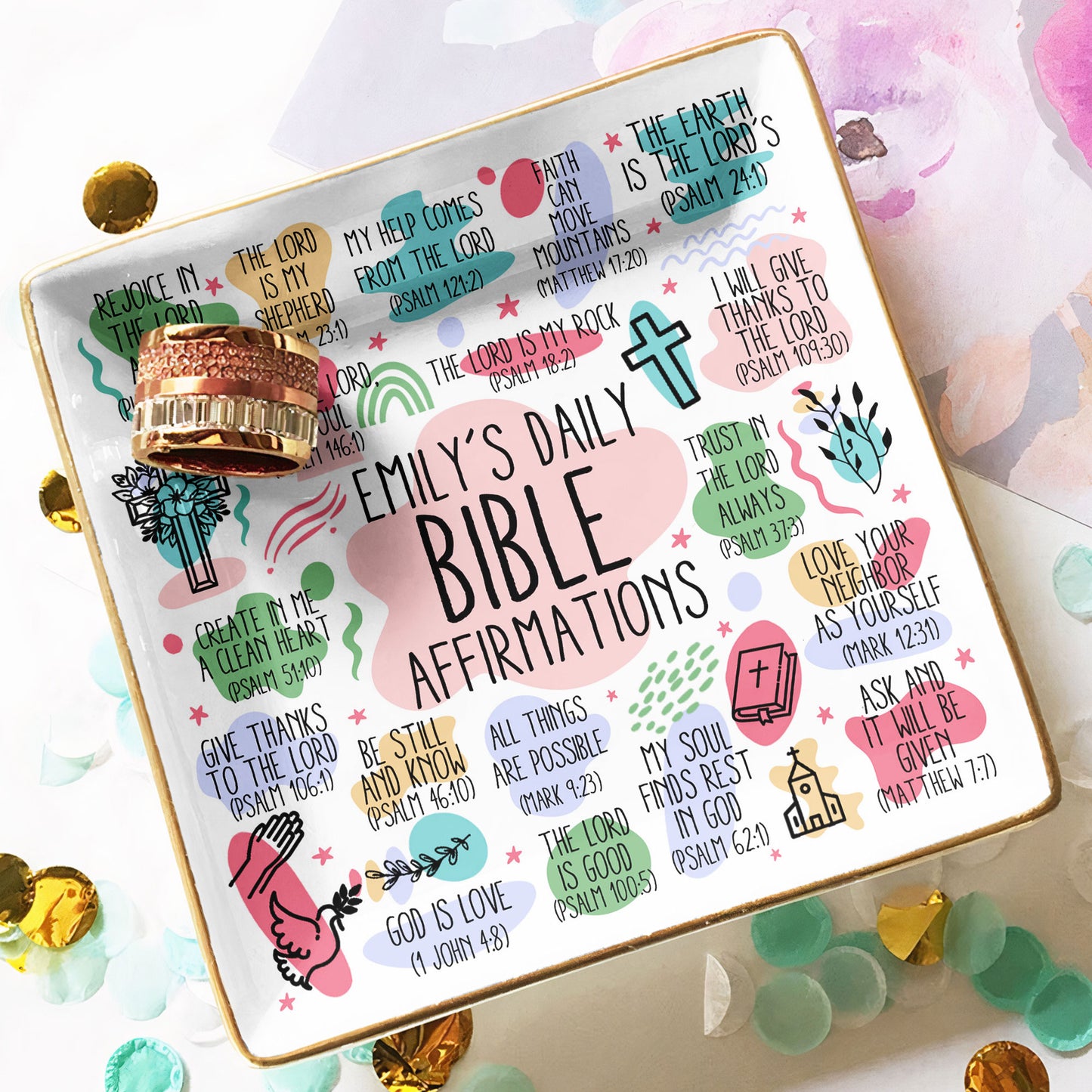 My Daily Bible Affirmations - Personalized Jewelry Dish