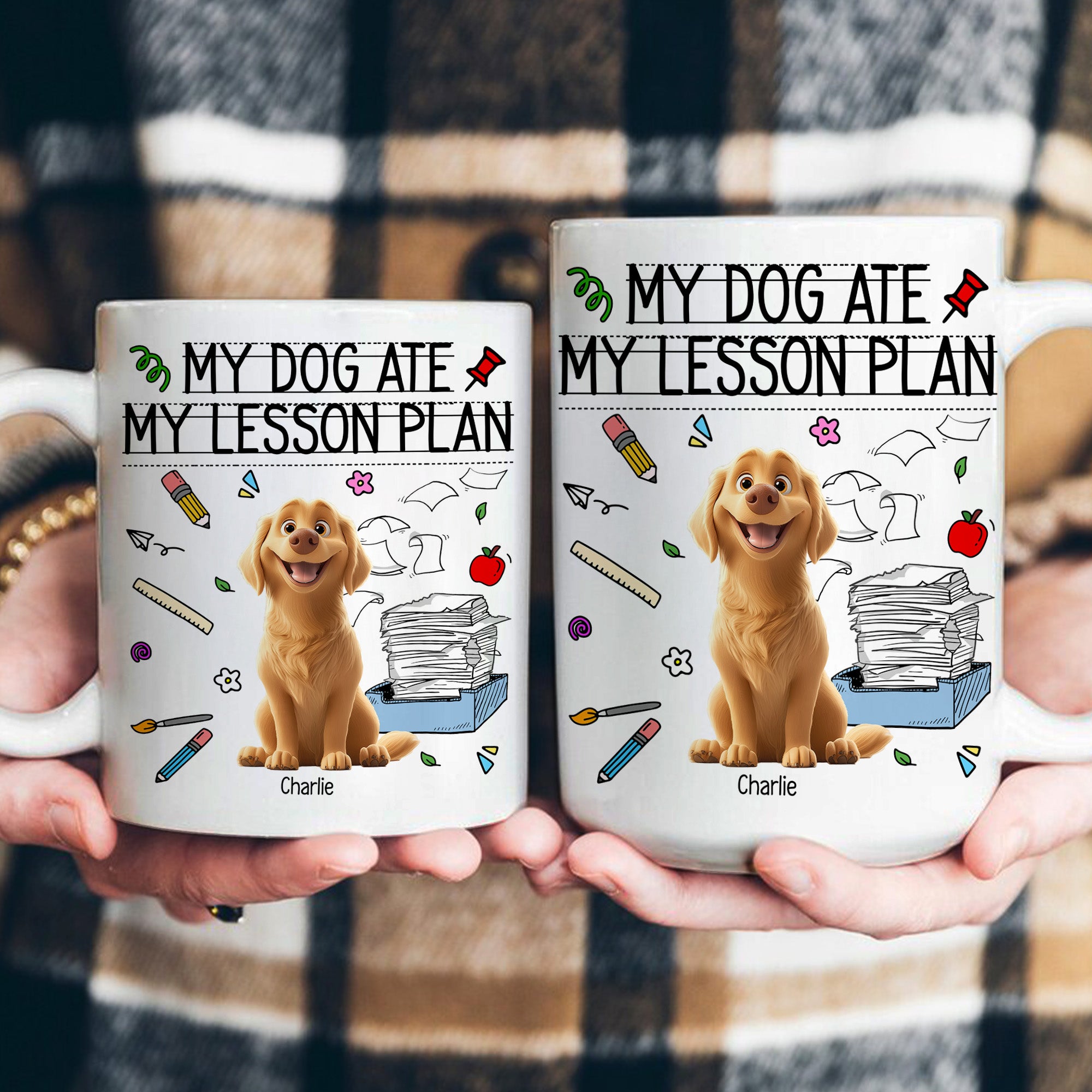 My Dog Ate My Lesson Plan Teacher Dog Mom - Custom Teacher Gift Set