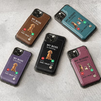 My Dog Boss Is Calling... And I Must Go - Personalized Leather Flip Wallet Phone Case