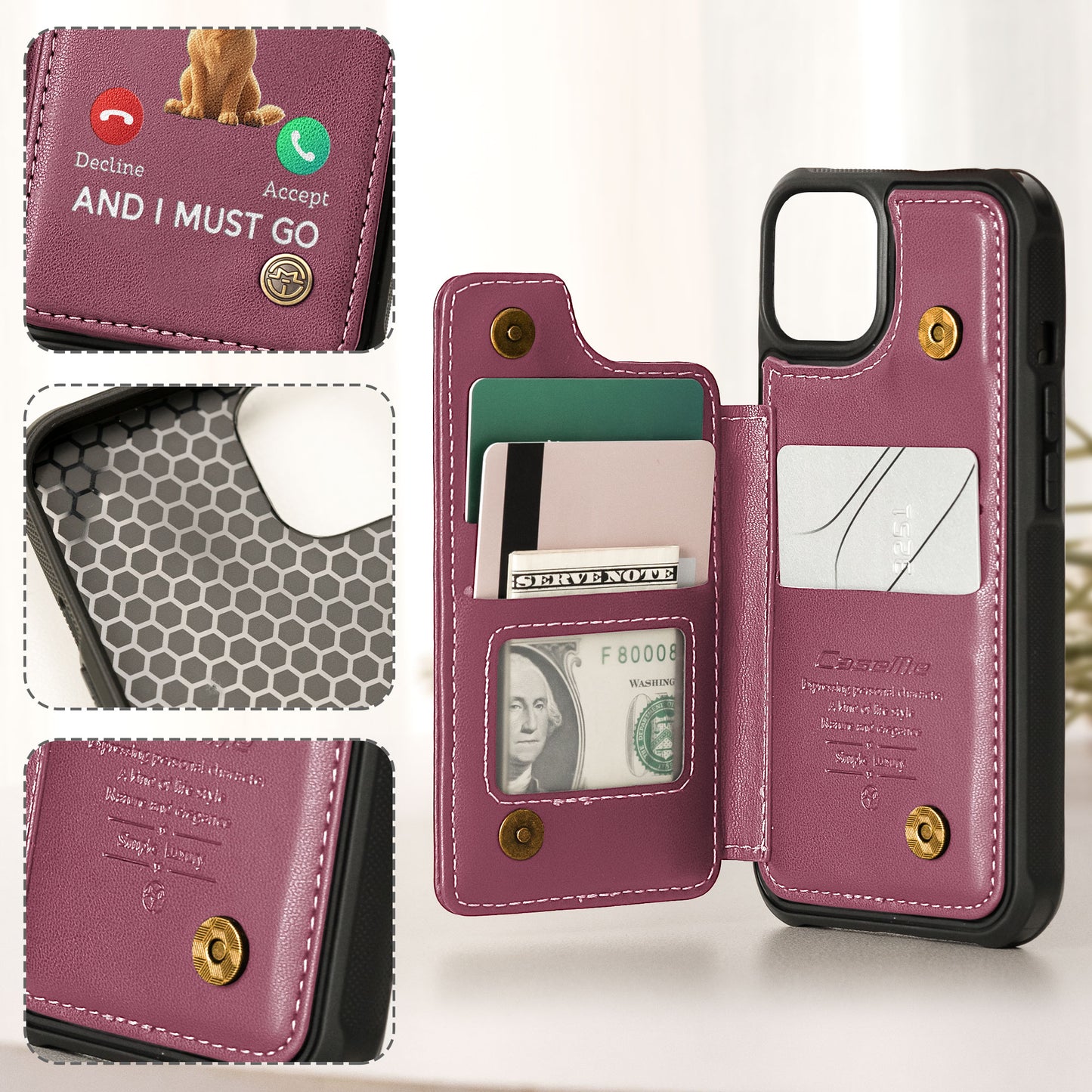 My Dog Boss Is Calling... And I Must Go - Personalized Leather Flip Wallet Phone Case