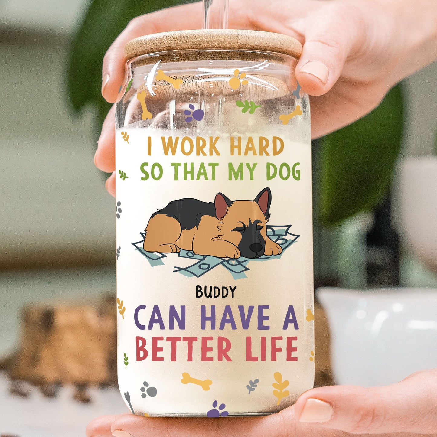 My Dog Can Have A Better Life - Personalized Clear Glass Cup