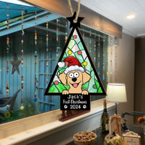 My Dog First Christmas - Personalized Suncatcher Ornament