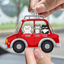 My Dogs And Cats In The Car - Personalized Car Ornament