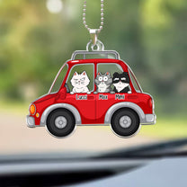 My Dogs And Cats In The Car - Personalized Car Ornament