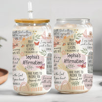 My Faith Affirmation Bible Scripture Verses - Personalized Clear Glass Cup