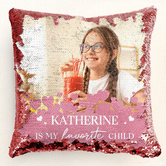 My Favorite Child - Custom Photo Sequin Pillow