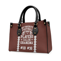 My Favorite Football Player Calls Me Grandma - Personalized Leather Bag