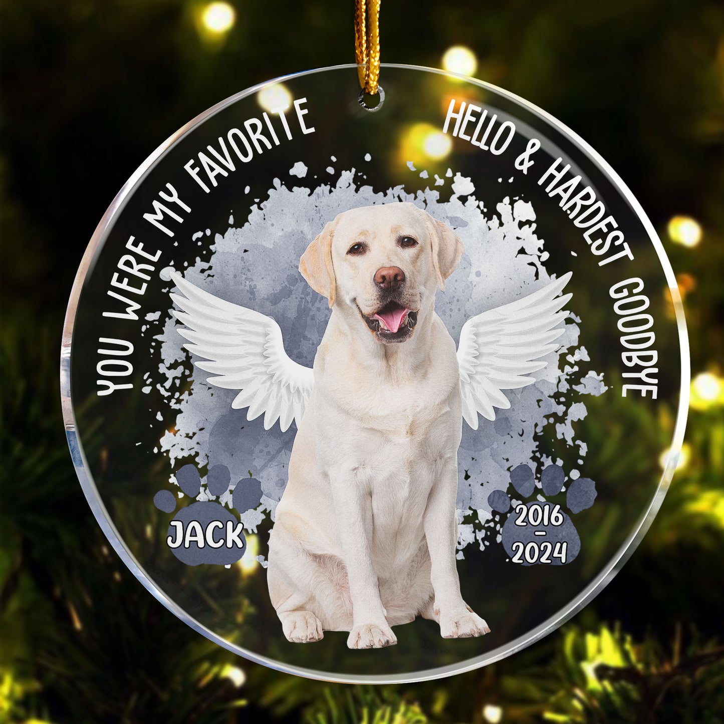 My Favorite Hello & Hardest Goodbye - Personalized Acrylic Photo Ornament