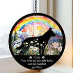 My Favorite Hello & Hardest Goodbye - Personalized Window Hanging Suncatcher Ornament