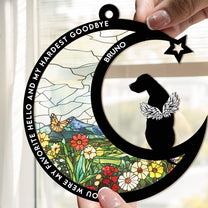 My Favorite Hello & Hardest Goodbye - Personalized Window Hanging Suncatcher Ornament