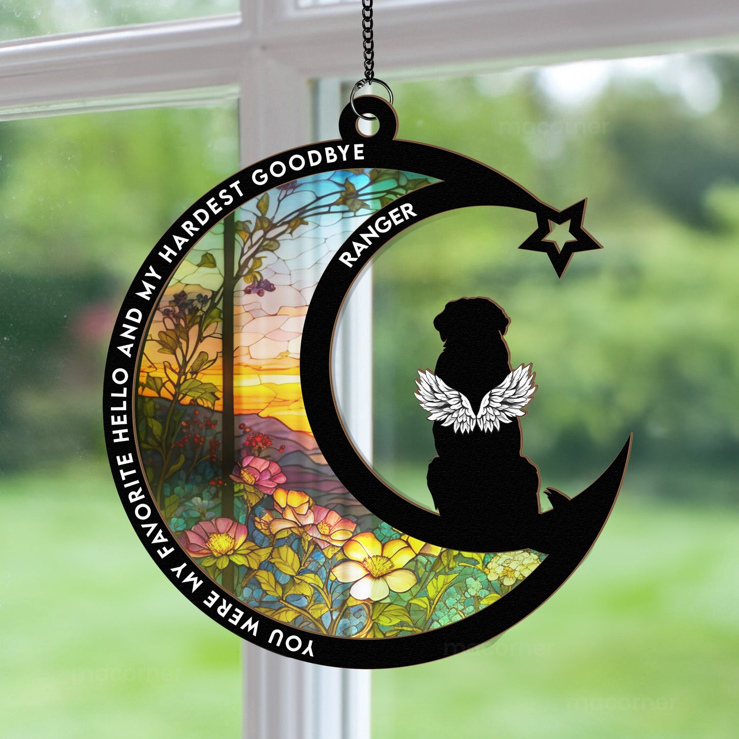 My Favorite Hello & Hardest Goodbye - Personalized Window Hanging Suncatcher Ornament