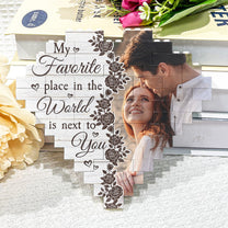 My Favorite Place In The World Is Next To You - Personalized Photo Building Brick