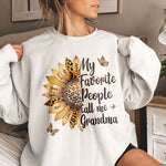 My Favorite People Call Me Grandma Leopard Sunflower - Personalized Shirt
