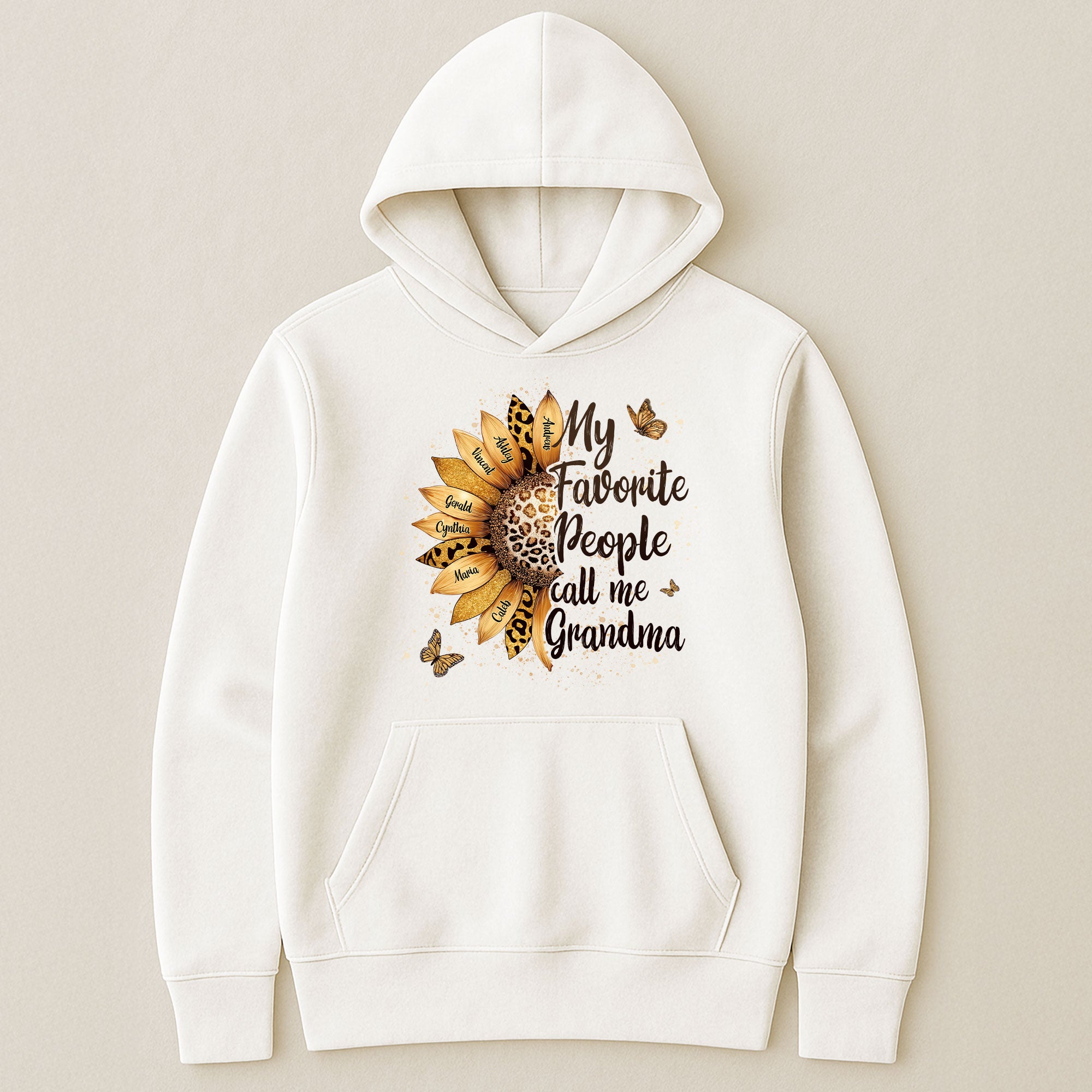 My Favorite People Call Me Grandma Leopard Sunflower - Personalized Shirt