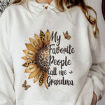 My Favorite People Call Me Grandma Leopard Sunflower - Personalized Shirt