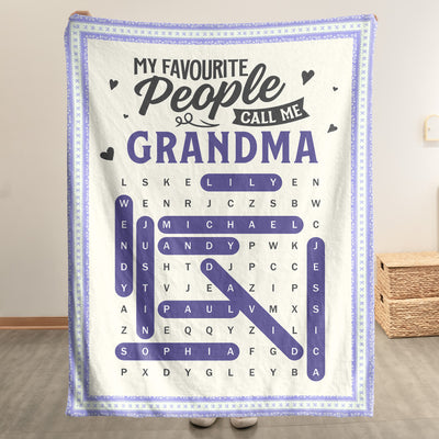 My Favorite People Call Me Grandma Word Search Puzzle - Personalized Blanket