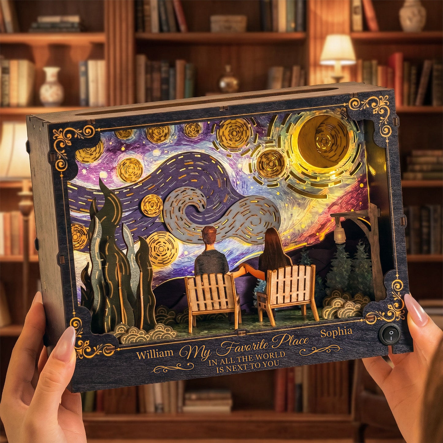 My Favorite Place In All The World Is Next To You - Personalized DIY Book Nook Kit