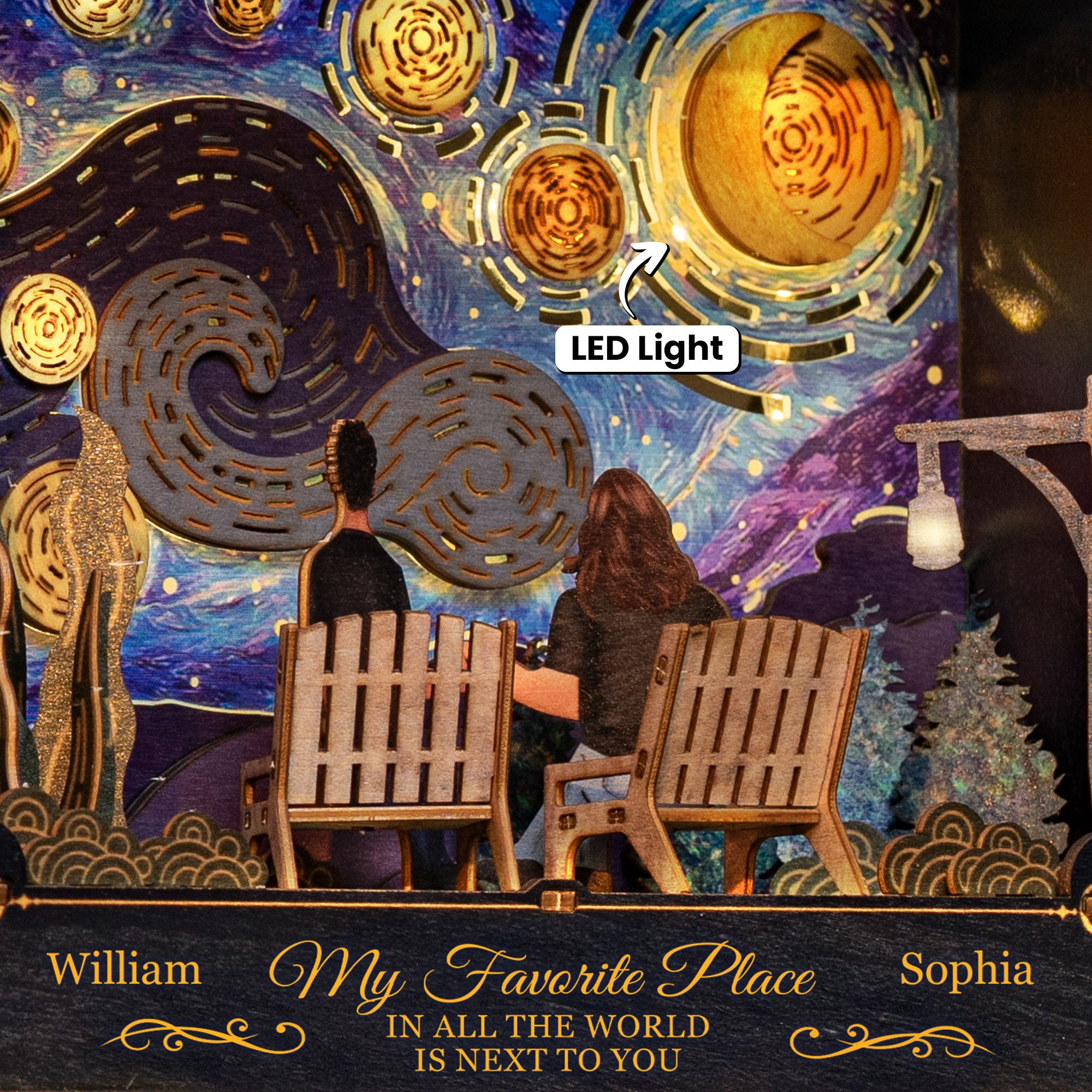 My Favorite Place In All The World Is Next To You - Personalized DIY Book Nook Kit