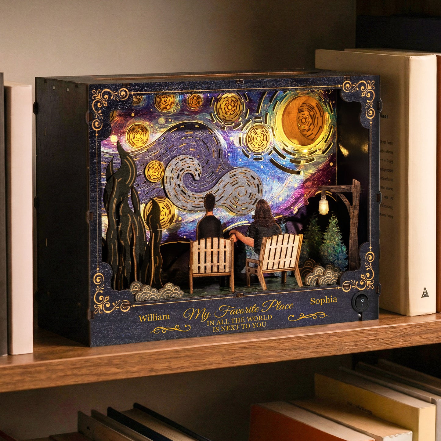My Favorite Place In All The World Is Next To You - Personalized DIY Book Nook Kit
