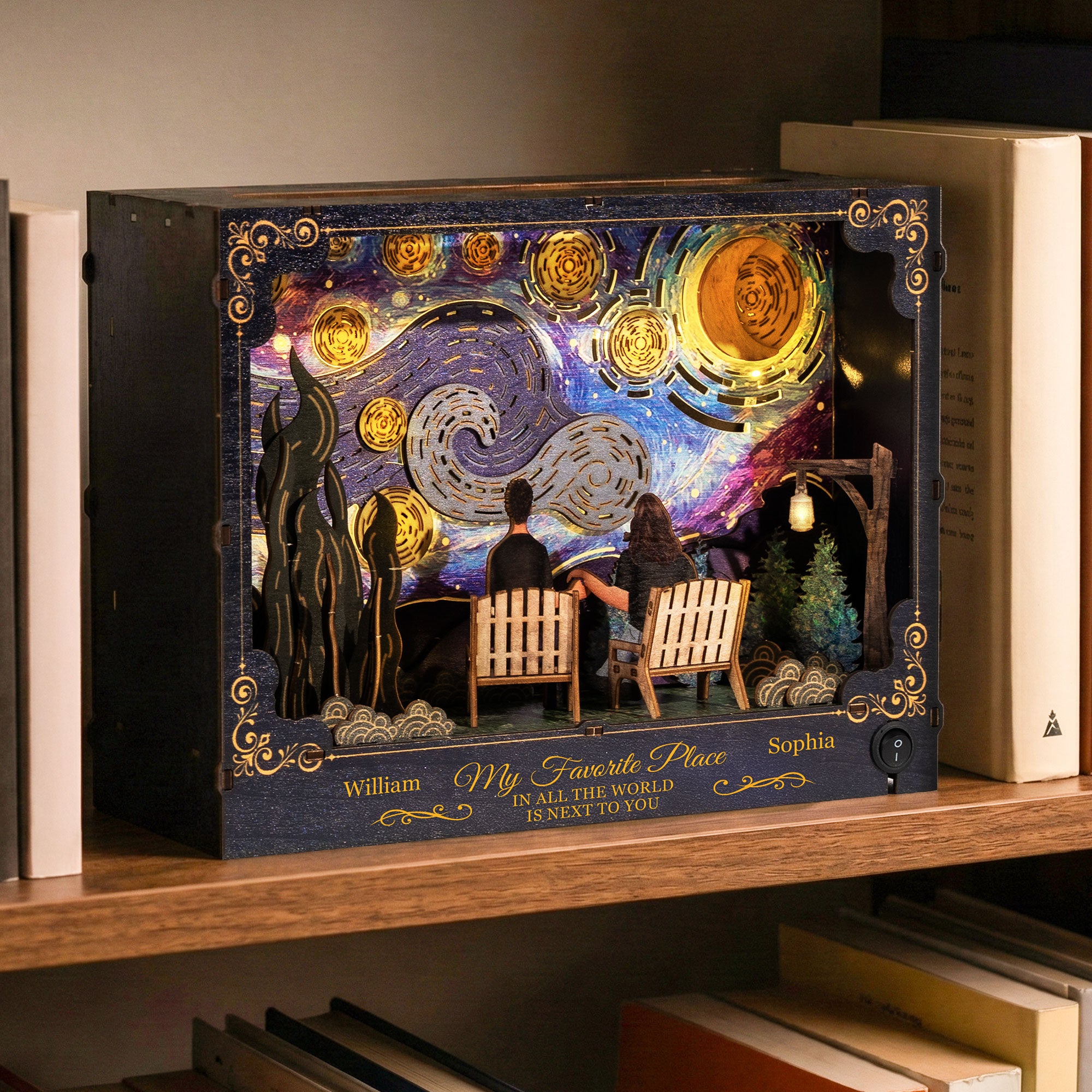 My Favorite Place In All The World Is Next To You - Personalized DIY Book Nook Kit