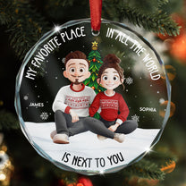 My Favorite Place In All The World - Personalized Glass Ornament