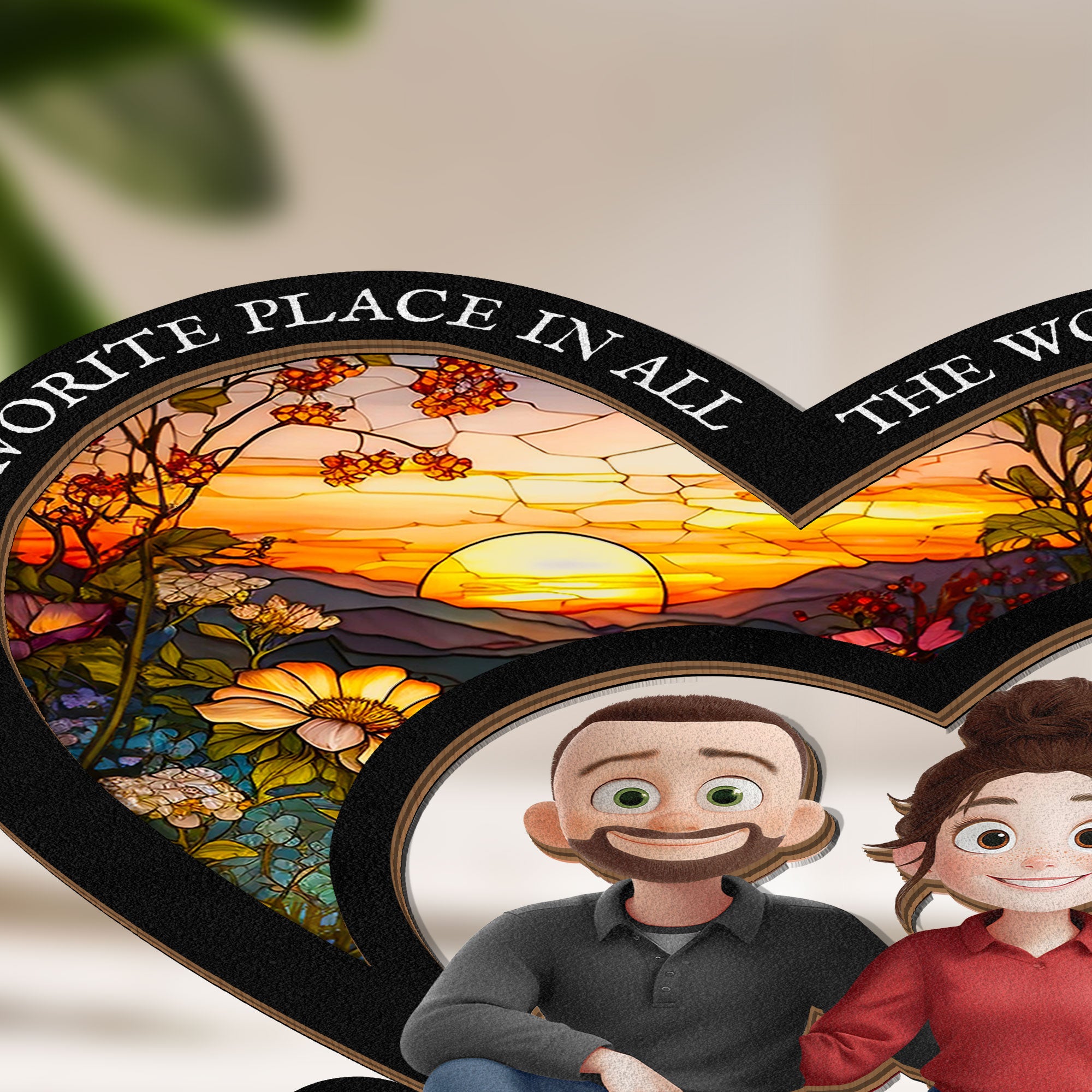 My Favorite Place In All The World - Personalized Wood And Acrylic Night Light