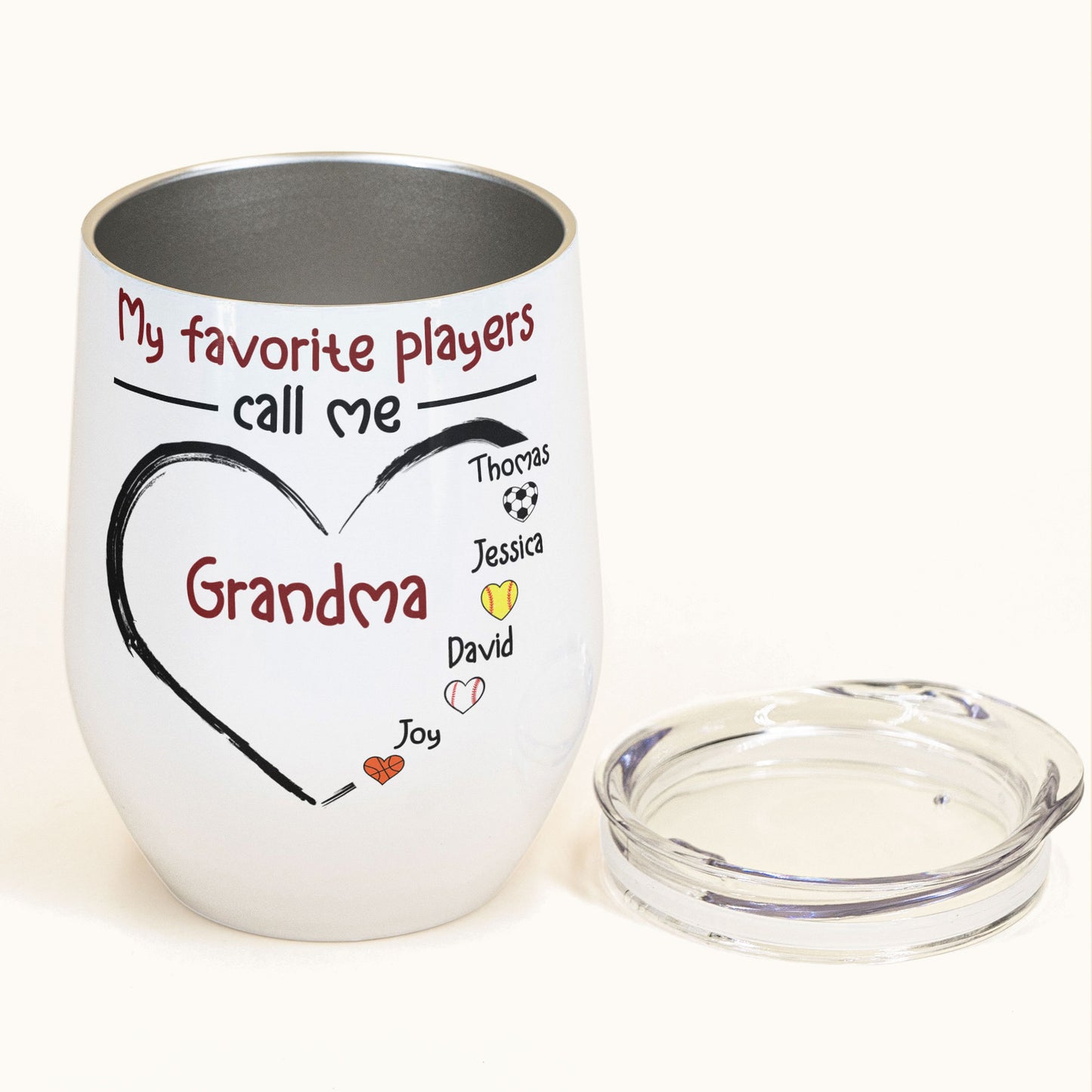 My Favorite Player Calls Me Grandma - Personalized Wine Tumbler